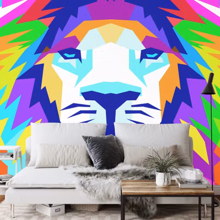 Fototapet - Geometric lion