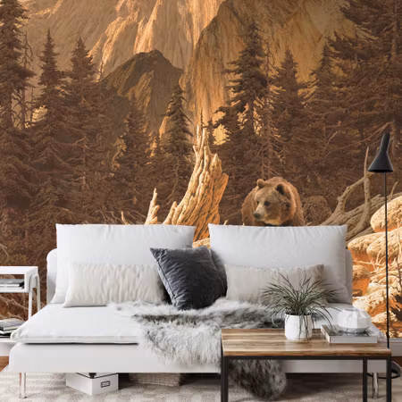 Fototapet - Bear in the mountains