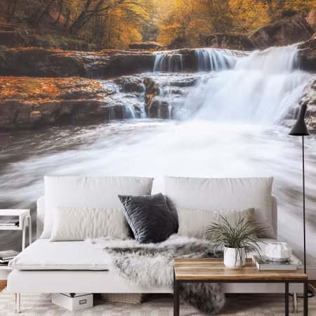 Fototapet - Autumn waterfall