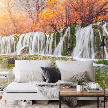 Fototapet - Autumn waterfall