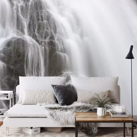 Fototapet - Waterfall rocks