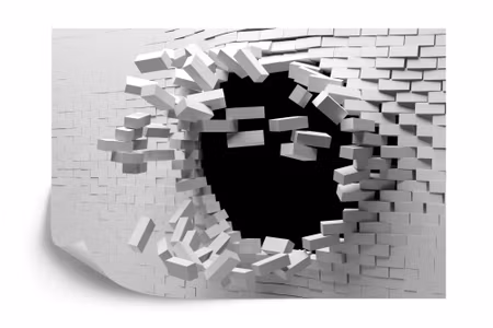 Fototapet - Tunnel of brick 3D