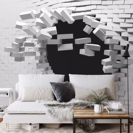 Fototapet - Tunnel of brick 3D