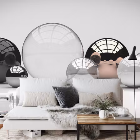Fototapet - Black and white balls selfadhesive