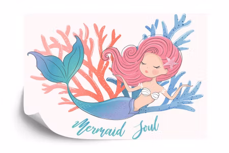 Fototapet - Mermaids with plants