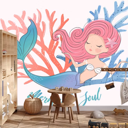 Fototapet - Mermaids with plants