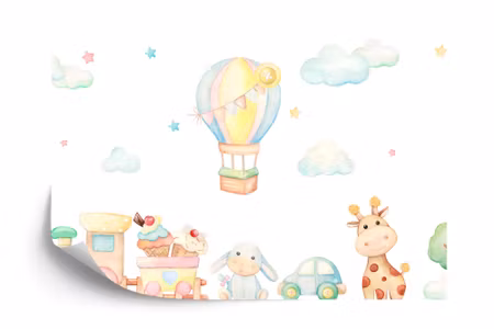 Fototapet - Toys in watercolour tones