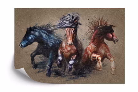 Fototapet - Three running horses