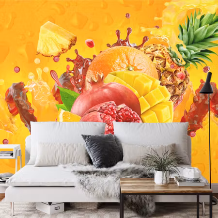 Fototapet - Colorful tropical fruits 3D