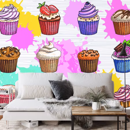 Fototapet - Different kinds of cupcakes