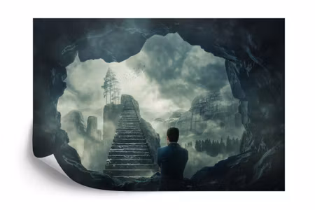 Fototapet - Stairs in fantasy world