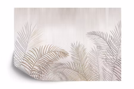 Fototapet - Palm leaves on a light background