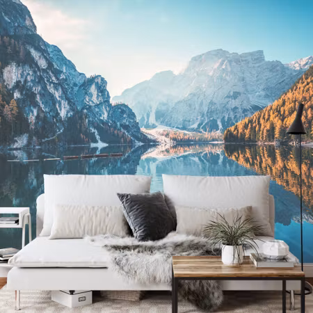Fototapet - Lake lago di braies in italy