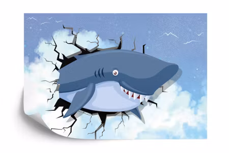 Fototapet - Shark in the sky