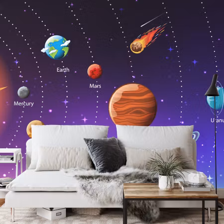 Fototapet - Educational cosmos in english