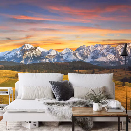 Fototapet - Tatra mountains at sunset