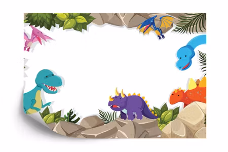 Fototapet - Dinosaurs on the rocks