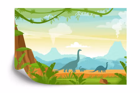Fototapet - Dinosaurs in the jungle