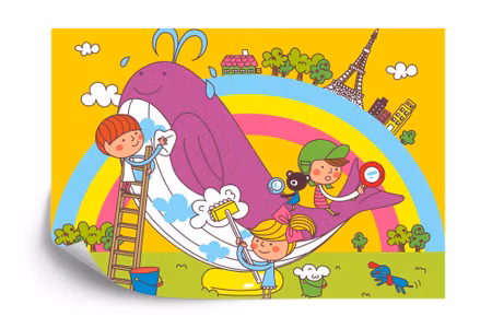 Fototapet - For children children and whale