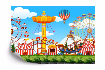 Fototapet - For children amusement park 60x90