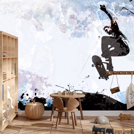 Fototapet - Skateboarding in graphic style