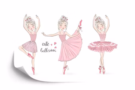 Fototapet - Pink dancers