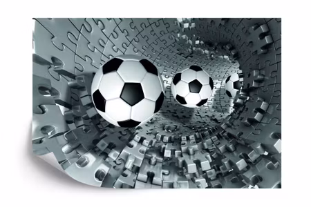 Fototapet - 3D puzzle soccer