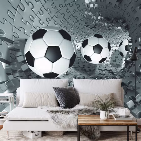 Fototapet - 3D puzzle soccer