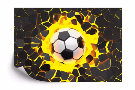 Fototapet - 3D soccer ball