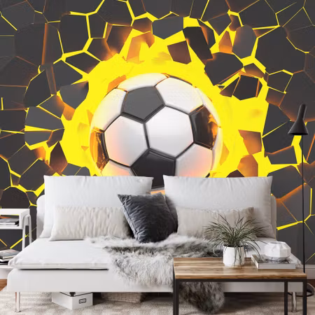 Fototapet - 3D soccer ball