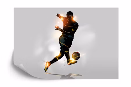Fototapet - Soccer player scoring a goal
