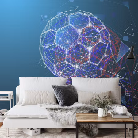 Fototapet - Modern abstract soccer ball