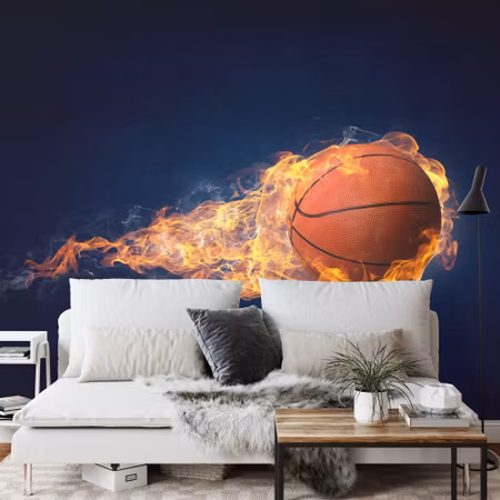 Fototapet - Burning basketball ball