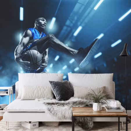 Fototapet - Basketball player in flight