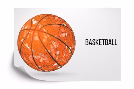 Fototapet - Geometric basketball ball