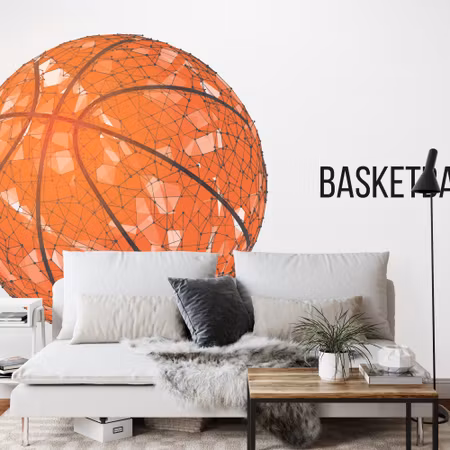 Fototapet - Geometric basketball ball