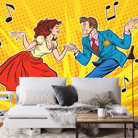 Fototapet - Dancing couple in pop art style