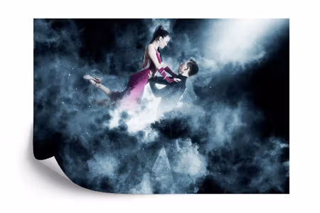 Fototapet - Couple of ball dancers during the