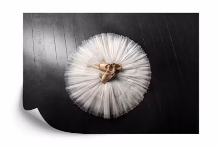 Fototapet - Ballet shoes on a white tutu