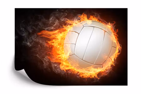 Fototapet - Volleyball in flames