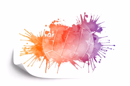 Fototapet - Volleyball ball painted with