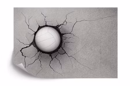 Fototapet - Volleyball in a concrete wall