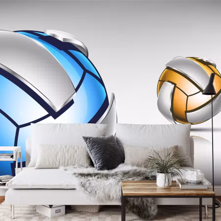 Fototapet - Two 3D mesh balls