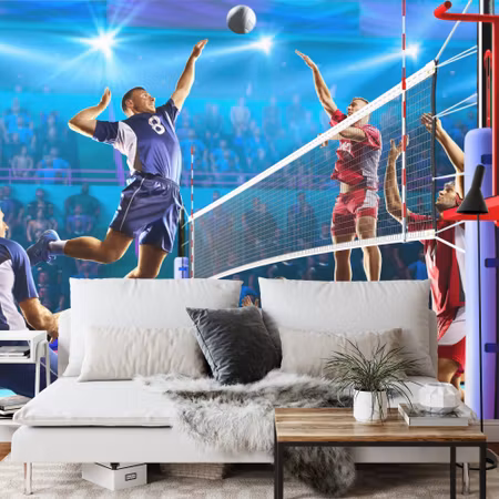 Fototapet - Volleyball players during the game
