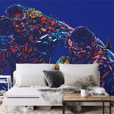 Fototapet - Abstract boxer fight