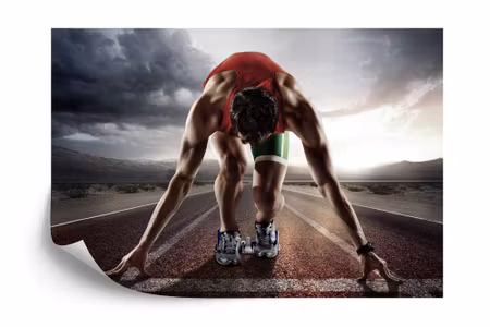 Fototapet - Athlete preparing to take off