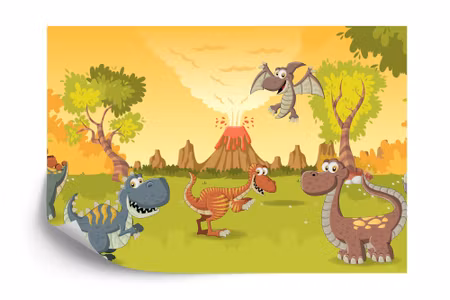 Fototapet - Fairy tale dinosaurs