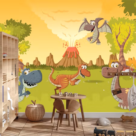 Fototapet - Fairy tale dinosaurs