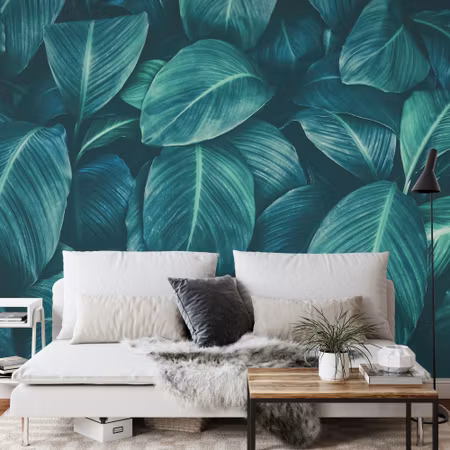 Fototapet - Dark tropical leaves