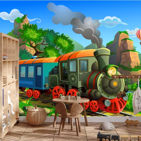Fototapet - Train and landscape